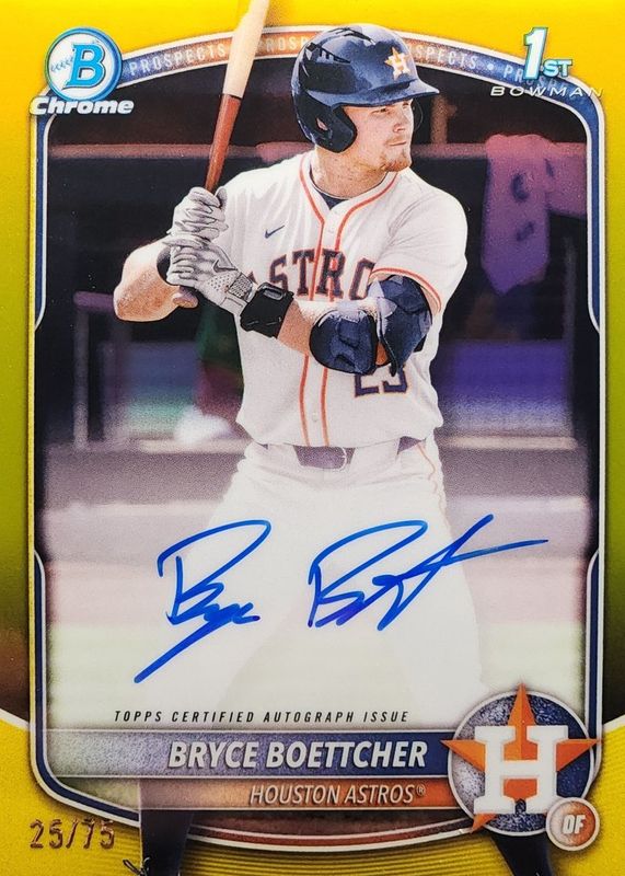 2025 Bowman Chrome #CPA-BB Prospect Auto - Yellow Refractor /75 (1st)