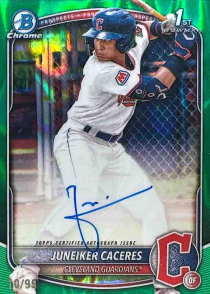 Juneiker Caceres 2025 Bowman Chrome #CPA-JUC Prospect Auto - Green