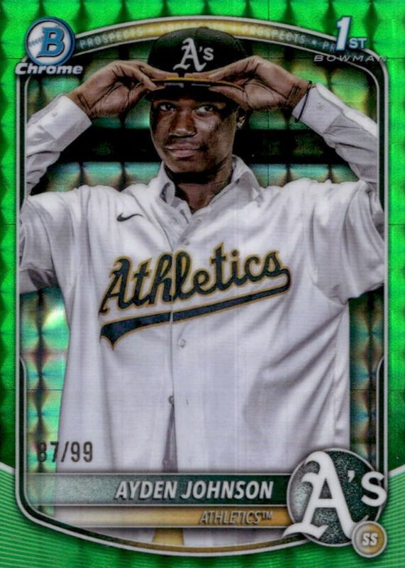 2025 Bowman Chrome #BCP-197 Prospects - Green Geometric Refractor /99 (1st)