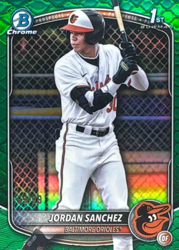 2025 Bowman Chrome #BCP-208 Prospects - Reptilian Green Refractor /99 (1st)