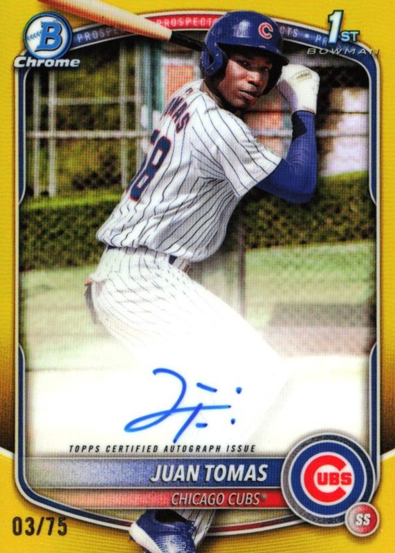 2025 Bowman Chrome #CPA-JT Prospect Auto - Yellow Refractor /75 (1st)