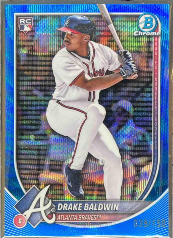 Drake Baldwin 2025 Bowman Chrome #75 Blue Wave Refractor /150 Rookie RAW