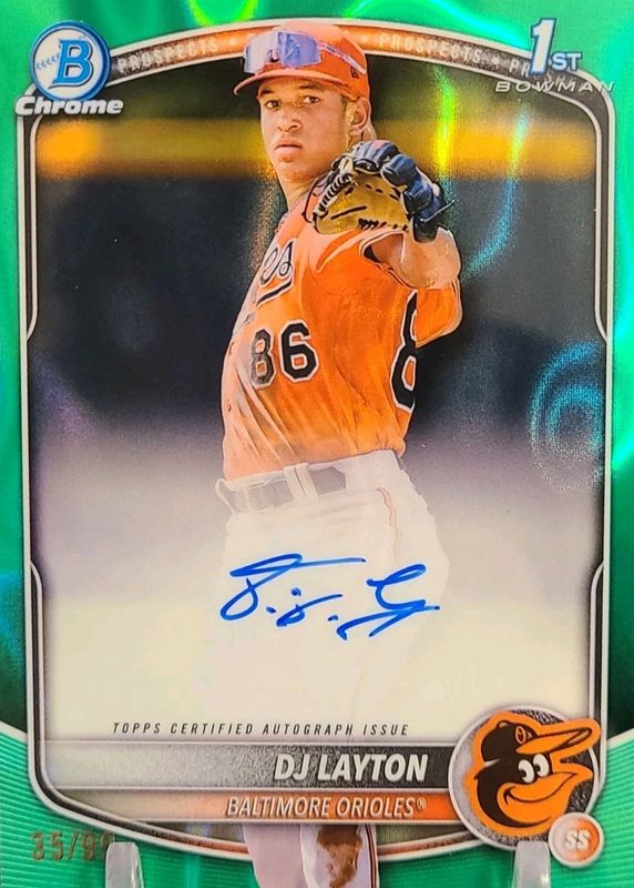 2025 Bowman Chrome #CPA-DL Prospect Auto - Green Lava Refractor /99 (1st)