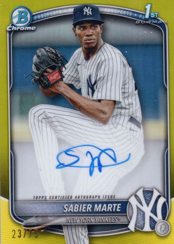 2025 Bowman Chrome #CPA-SM Prospect Auto - Yellow Refractor /75 (1st)