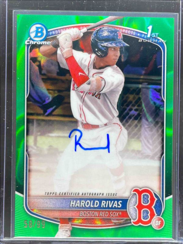 Harold Rivas 2025 Bowman Chrome #CPA-HR Prospect Auto - Green Lava Refractor /99 (1st) RAW