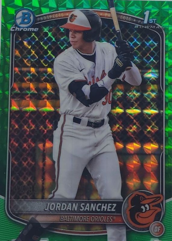 2025 Bowman Chrome #BCP-208 Prospects - Green Geometric Refractor /99 (1st)