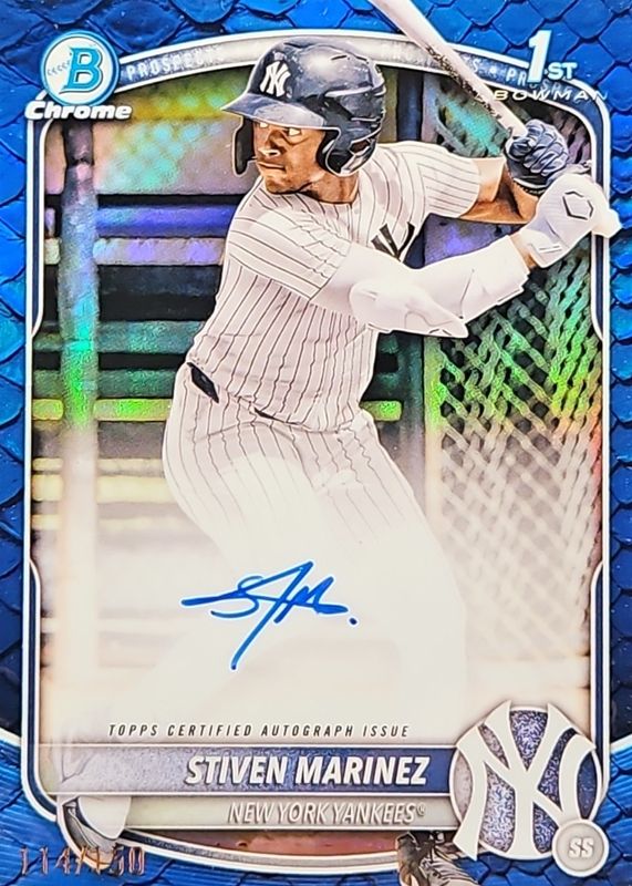 2025 Bowman Chrome #CPA-SMA Prospect Auto - Reptilian Blue Refractor /150 (1st)