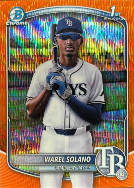 2025 Bowman Chrome #BCP-225 Chrome Prospects - Orange Wave Refractor /75
