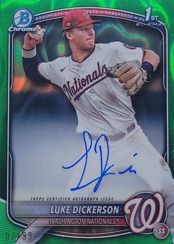 2025 Bowman Chrome #CPA-LDI Prospect Auto - Green Lava Refractor /99 (1st)