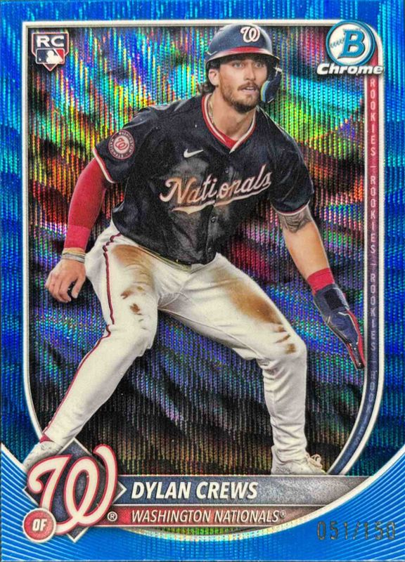 Dylan Crews 2025 Bowman Chrome #3 Blue Wave Refractor /150 Rookie RAW