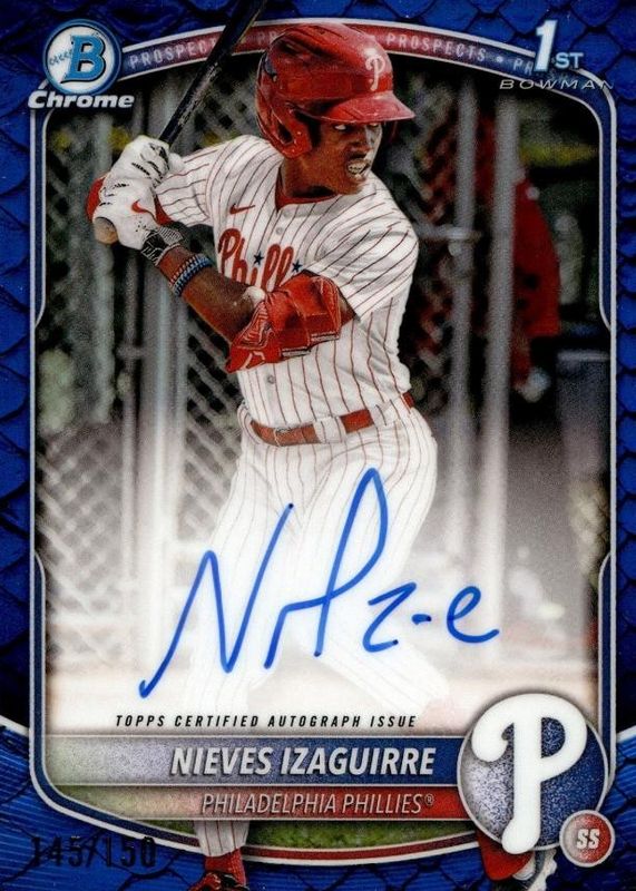 2025 Bowman Chrome #CPA-NI Prospect Auto - Reptilian Blue Refractor /150 (1st)