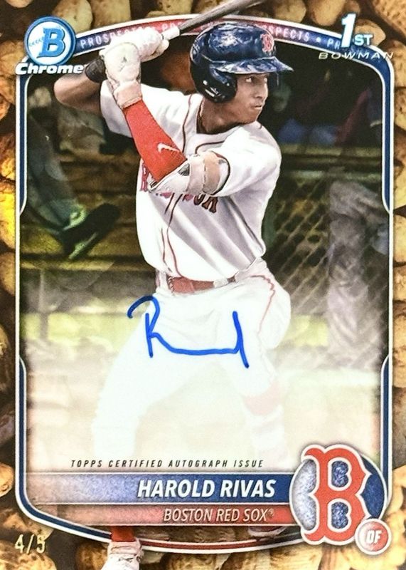 Harold Rivas 2025 Bowman Chrome #CPA-HR Prospect Auto - Peanuts Refractor /5 (1st) RAW