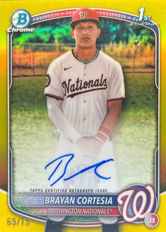 2025 Bowman Chrome #CPA-BC Prospect Auto - Yellow Refractor /75 (1st)