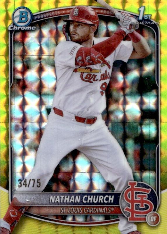 2025 Bowman Chrome #BCP-192 Prospects - Yellow Geometric Refractor /75 (1st)