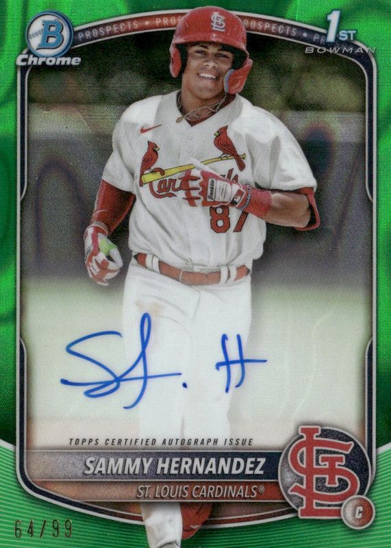 2025 Bowman Chrome #CPA-SH Prospect Auto - Green Lava Refractor /99 (1st)