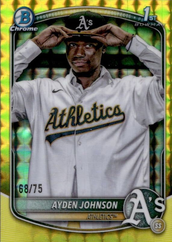 2025 Bowman Chrome #BCP-197 Prospects - Yellow Geometric Refractor /75 (1st)