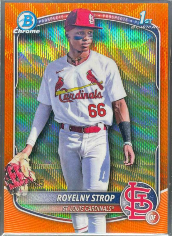 2025 Bowman Chrome #BCP-221 Prospects - Yellow Wave Refractor /75