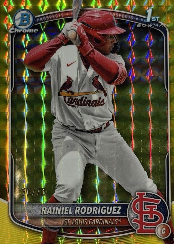 2025 Bowman Chrome #BCP-200 Prospects - Yellow Geometric Refractor /75 (1st)