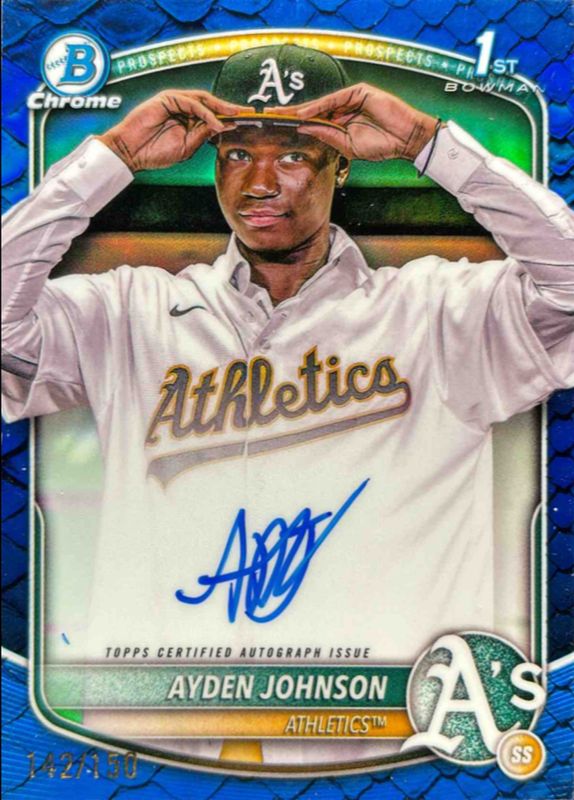 2025 Bowman Chrome #CPA-AJ Prospect Auto - Reptilian Blue Refractor /150 (1st)