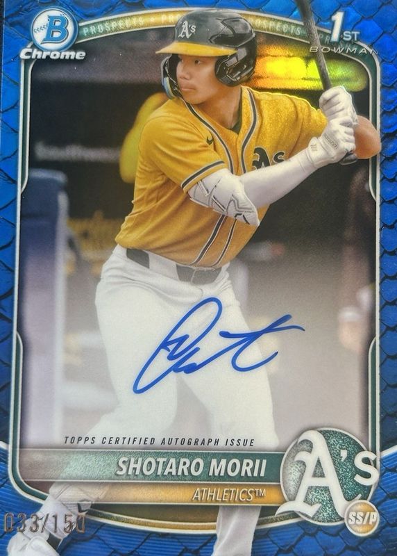 2025 Bowman Chrome #CPA-SM Prospect Auto - Reptilian Blue Refractor /150 (1st)