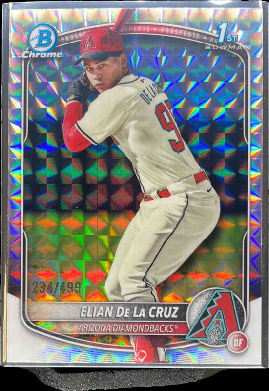 Elian De La Cruz 2025 Bowman Chrome #BCP-249 Chrome Prospects - Geometric Refractor /150 RAW