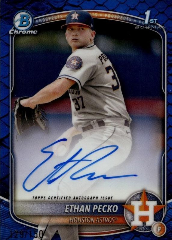 2025 Bowman Chrome #CPA-EPE Prospect Auto - Reptilian Blue Refractor /150 (1st)