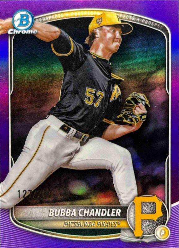 Bubba Chandler 2025 Bowman Chrome #BCP-171 Chrome Prospects - Purple Refractor /25 RAW