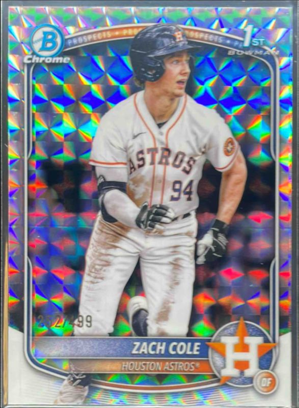 Zach Cole 2025 Bowman Chrome #BCP-244 Chrome Prospects - Geometric Refractor /150 RAW