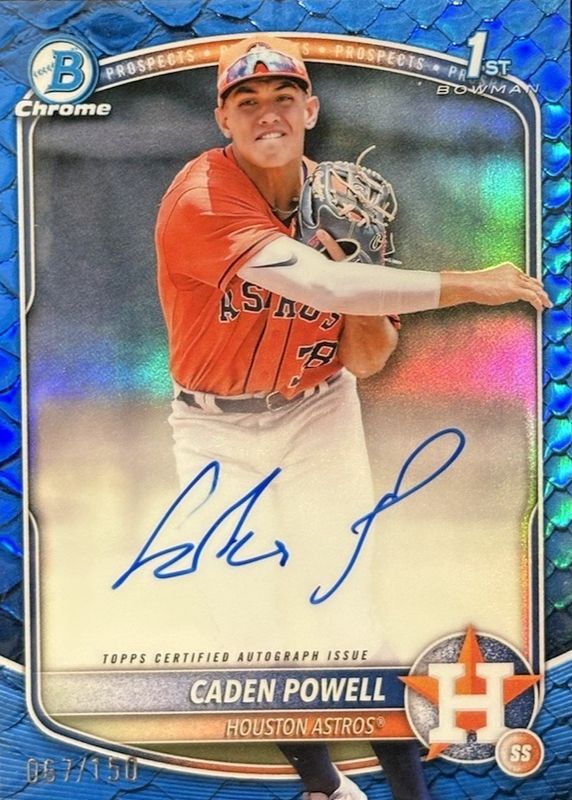 2025 Bowman Chrome #CPA-CPO Prospect Auto - Reptilian Blue Refractor /150 (1st)