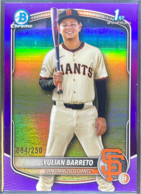 Yulian Barreto 2025 Bowman Chrome #BCP-229 Prospects - Orange Refractor /25 (1st) RAW