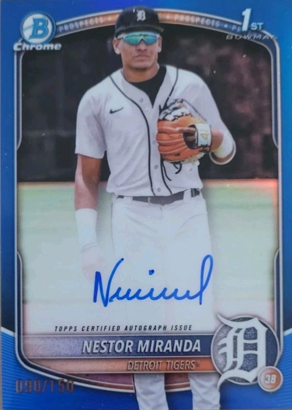 Nestor Miranda 2025 Bowman Chrome #CPA-NM Prospect Auto - Blue Refractor /150 (1st) RAW