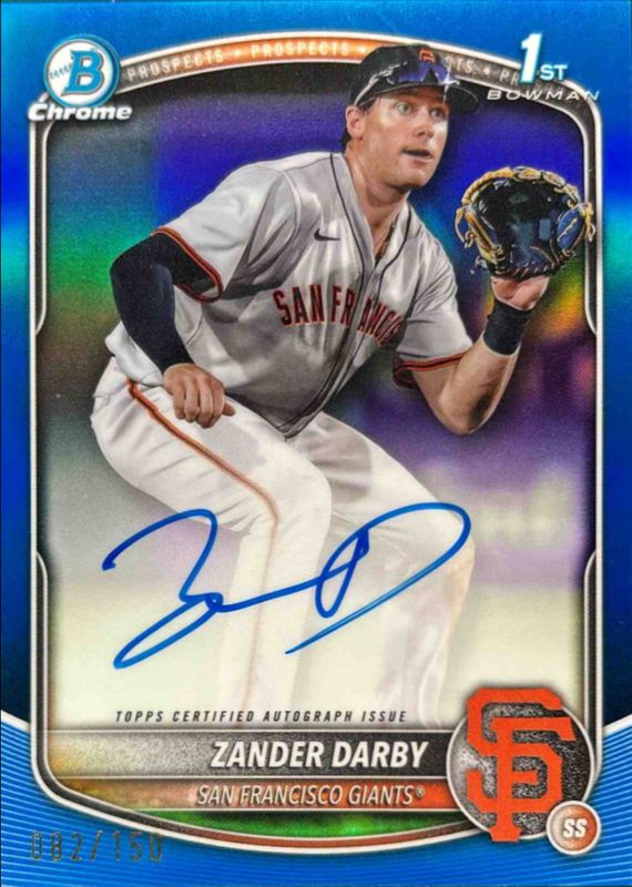 2025 Bowman Chrome #CPA-ZD Prospect Auto - Blue Refractor /150 (1st)