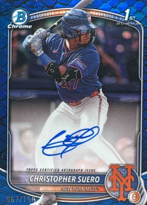 2025 Bowman Chrome #CPA-CSU Prospect Auto - Reptilian Blue Refractor /150 (1st)