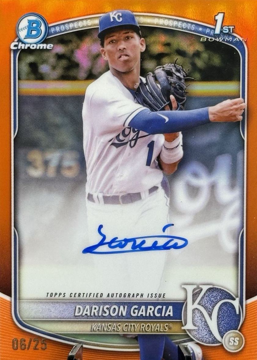 Darison Garcia 2025 Bowman Chrome #CPA-DG Prospect Auto - Orange