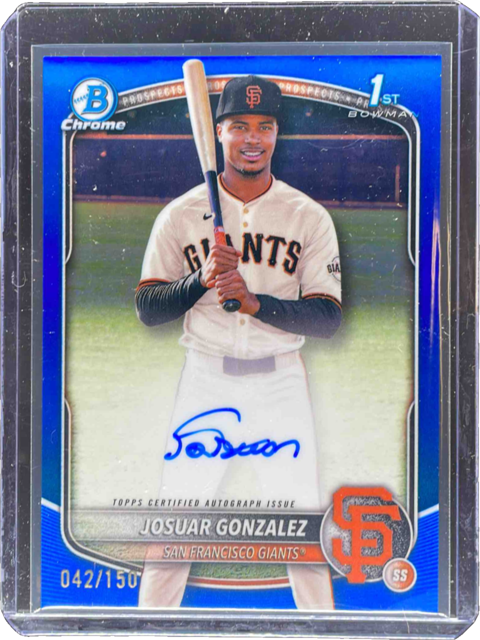Josuar Gonzalez 2025 Bowman Chrome #CPA-JD Prospect Auto - Blue
