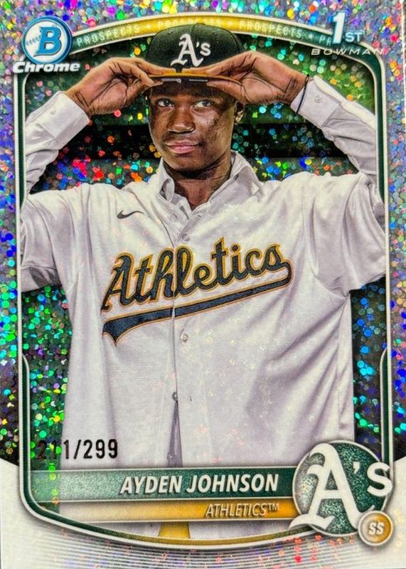 Ayden Johnson 2025 Bowman Chrome #BCP-197 Prospects - Speckle Refractor /299 (1st) RAW