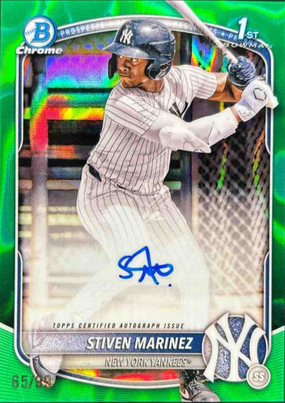 2025 Bowman Chrome #CPA-SMA Prospect Auto - Green Lava Refractor /99 (1st)