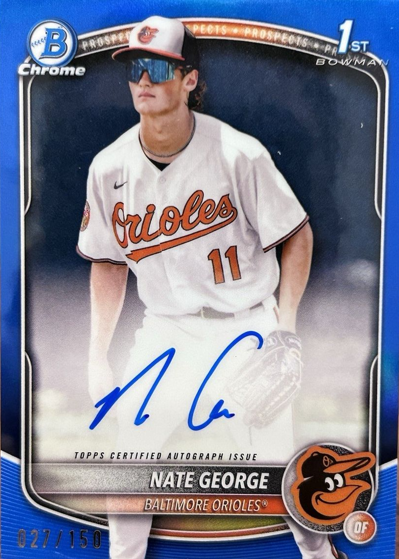 Nate George 2025 Bowman Chrome #CPA-NG Prospect Auto - Blue