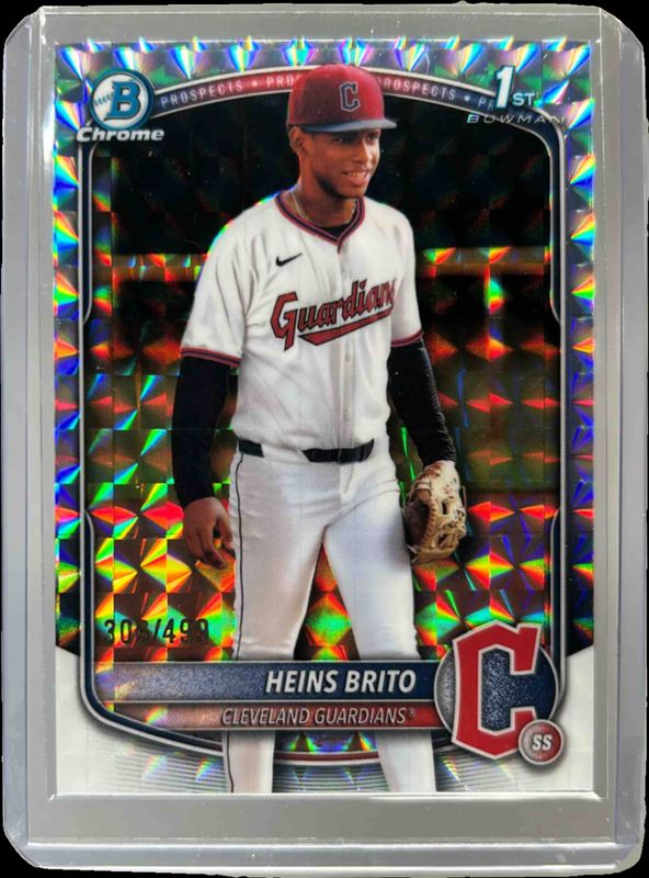 Heins Brito 2025 Bowman Chrome #BCP-203 Chrome Prospects - Geometric Refractor /150 RAW