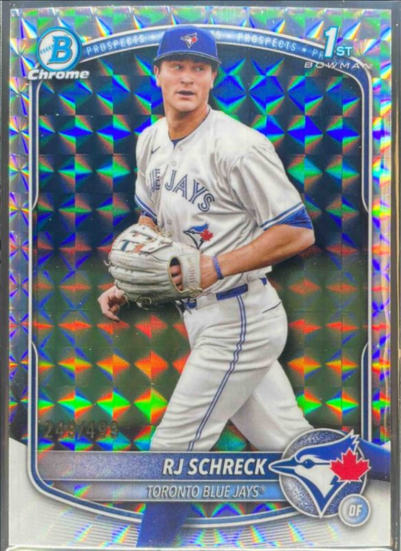 RJ Schreck 2025 Bowman Chrome #BCP-181 Chrome Prospects - Geometric Refractor /150 RAW
