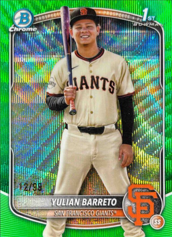 2025 Bowman Chrome #BCP-229 Prospects - Green Refractor /99 (1st)