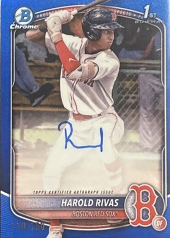 Harold Rivas 2025 Bowman Chrome #CPA-HR Prospect Auto - Blue Refractor /150 (1st) RAW