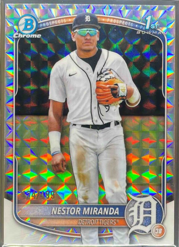Nestor Miranda 2025 Bowman Chrome #BCP-217 Chrome Prospects - Geometric Refractor /150 RAW