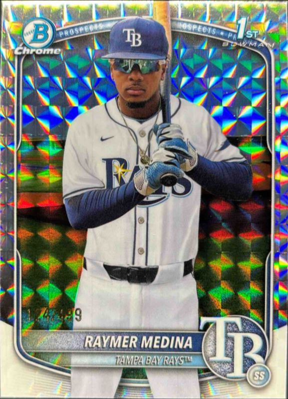 Raymer Medina 2025 Bowman Chrome #BCP-175 Chrome Prospects - Geometric Refractor /150 RAW