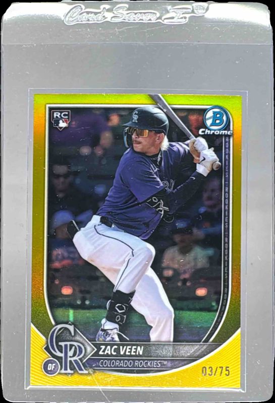 Zac Veen 2025 Bowman Chrome #69 Yellow Refractor /75 Price Guide