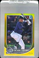 Zac Veen 2025 Bowman Chrome #69 Yellow Refractor /75 Price Guide