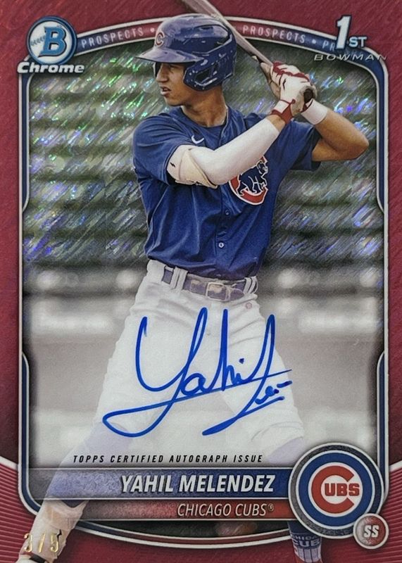 2025 Bowman Chrome #CPA-YM Prospect Auto - Red Shimmer Refractor /5 (1st)