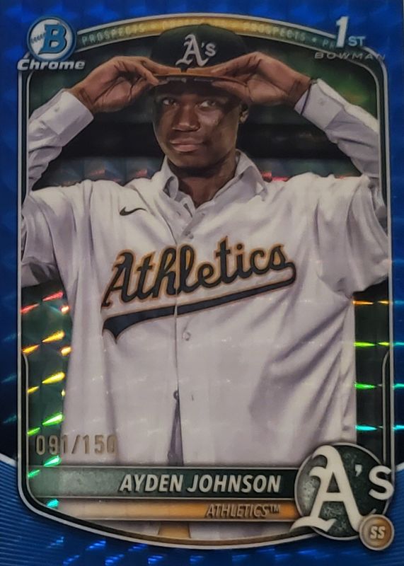 2025 Bowman Chrome #BCP-197 Prospects - Blue Geometric Refractor /150 (1st)