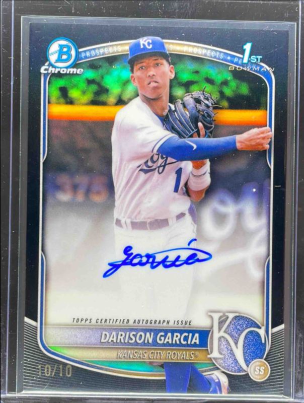 Darison Garcia 2025 Bowman Chrome #CPA-DG Prospect Auto - Black Refractor /10 (1st) RAW