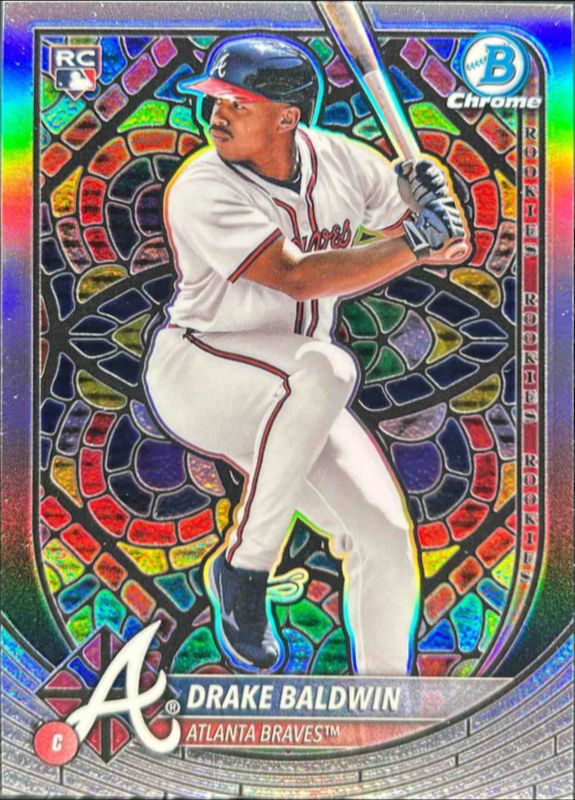 Drake Baldwin 2025 Bowman Chrome #75 Etched in Glass Variation /(SSP) Rookie RAW